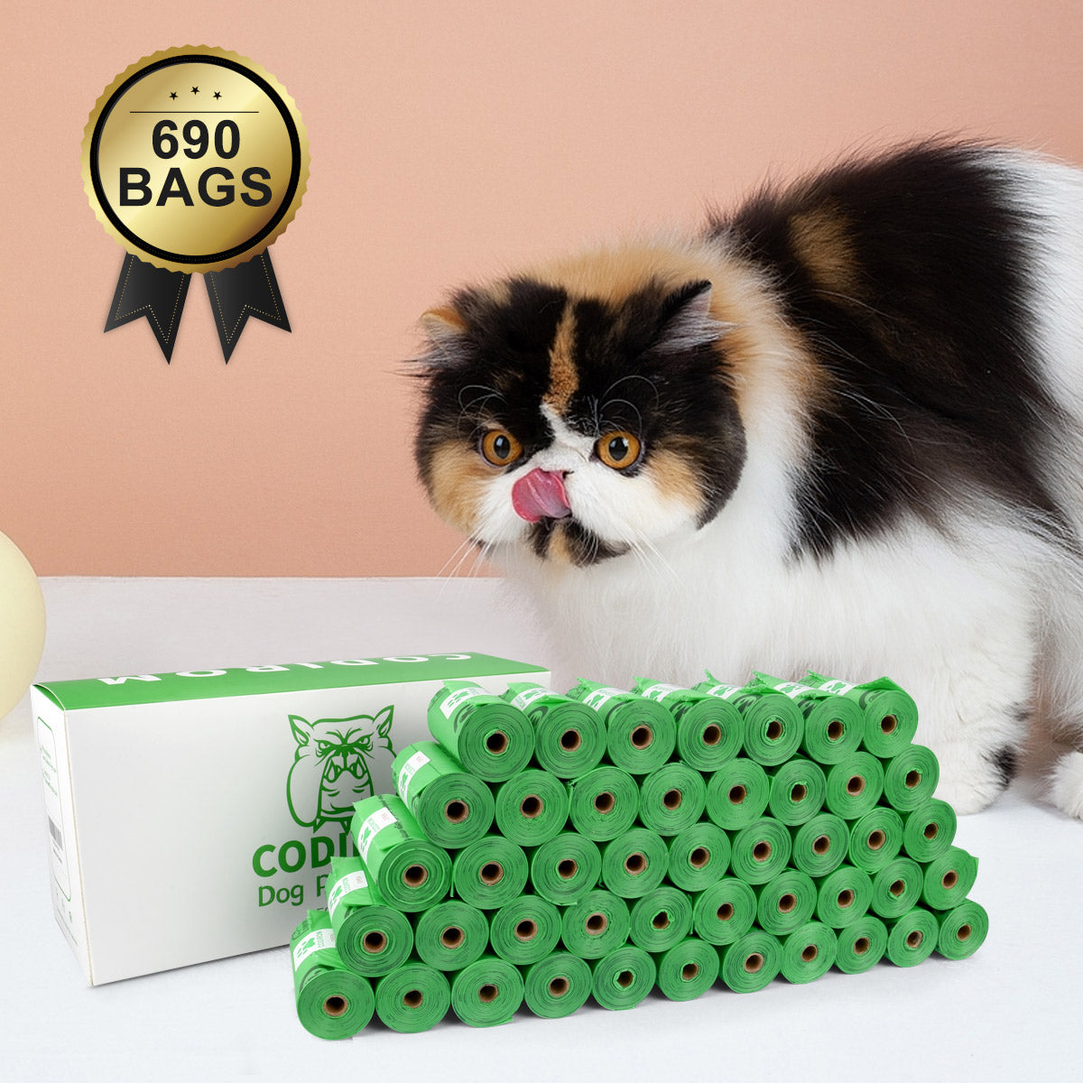 Biodegradable Eco-Friendly Dog Poop Bags 690 Counts 46 Rolls-GREEN